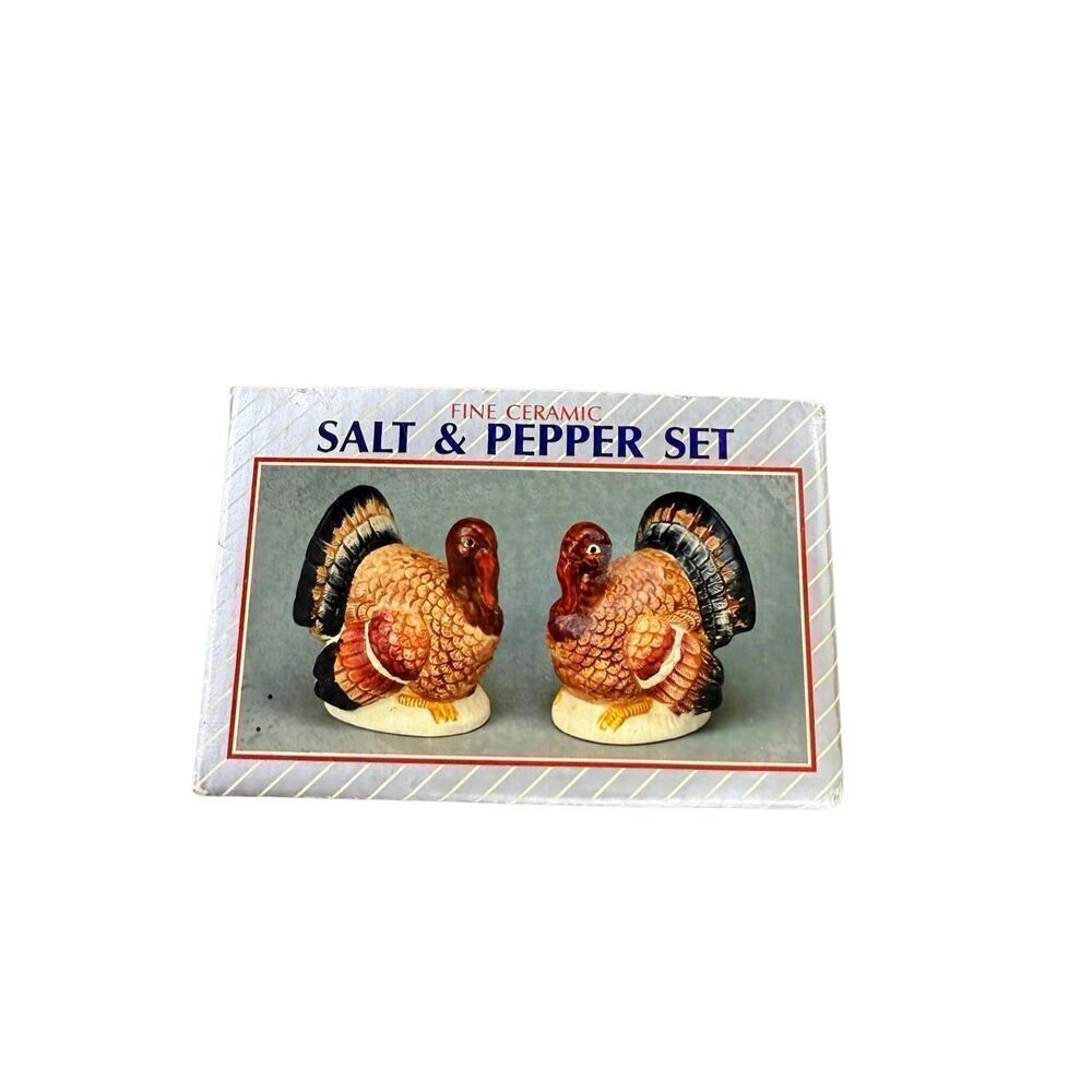 Fine Ceramic Turkey Salt and Pepper Shaker Set of 2